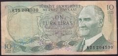 6.Emisyon 2.Tertip 10 Lira K75 204530 Çok Temiz