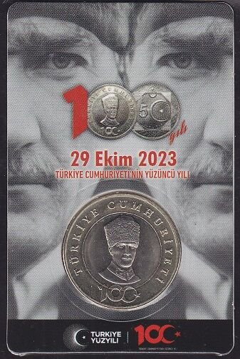 2023 Yılı 100.Yıl Tedavül Hatıra 5 Lira Çil Özel Kapamalı