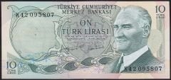 6.Emisyon 2.Tertip 10 Lira K42 095807 Çilaltı Çil