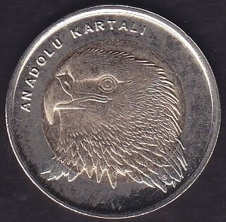 2014 Yılı 1 Lira Anadolu Kartalı Hatıra Parası