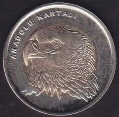 2014 Yılı 1 Lira Anadolu Kartalı Hatıra Parası