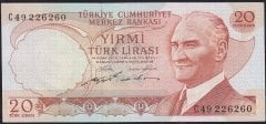 6.Emisyon 2.Tertip 20 Lira C49 226260 Ççt Çilaltı