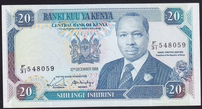 Kenya 20 Şiling 1988 Çilaltı Pick 25a