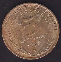 Fransa 5 Centimes 1996