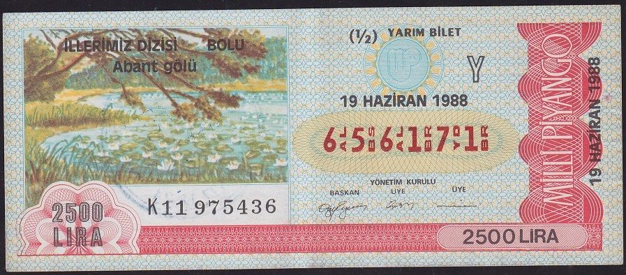 1988 19 Haziran Yarım Bilet - Y Serisi