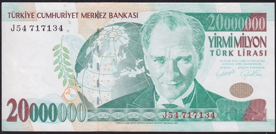 7.Emisyon 20 000 000 Lira J54 717134 Çok Çok Temiz