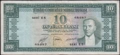 5.Emisyon 1.Tertip 10 Lira E5 48487 Çok Temiz +