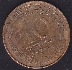 Fransa 10 Centimes 1974