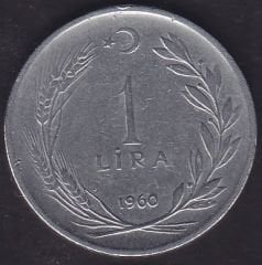 1960 Yılı 1 Lira Ters