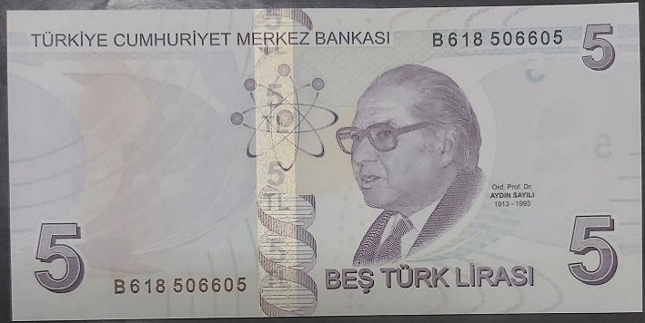 9.Emisyon 2.Tertip 5 Lira B618 506605 Çil Blok Radar