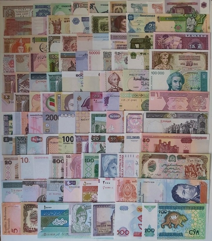 100 Farklı Yabancı Kağıt Para Lotu Çil