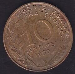 Fransa 10 Centimes 1990
