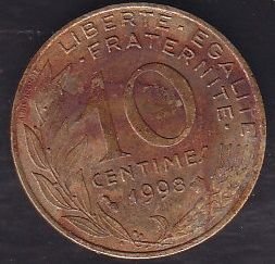 Fransa 10 Centimes 1998