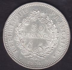 Fransa 50 Frank 1974 Gümüş ( 30 gram )