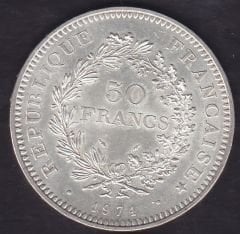 Fransa 50 Frank 1974 Gümüş ( 30 gram )