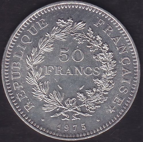 Fransa 50 Frank 1975 Gümüş ( 30 gram )