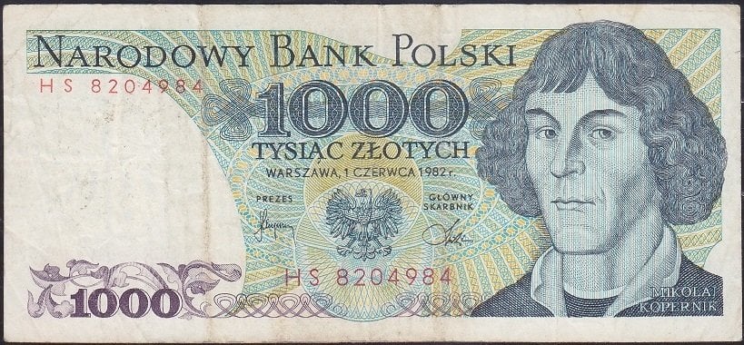 Polonya 1000 Zloty 1982 Çok Temiz