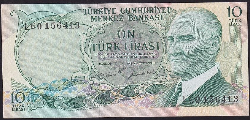 6.Emisyon 2.Tertip 10 Lira L60 156413 Ççt Çilaltı