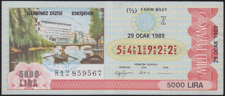 1989 29 Ocak Yarım Bilet - Z Serisi