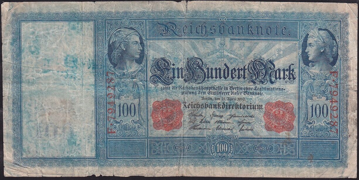 Almanya 100 Mark 1910 Temiz