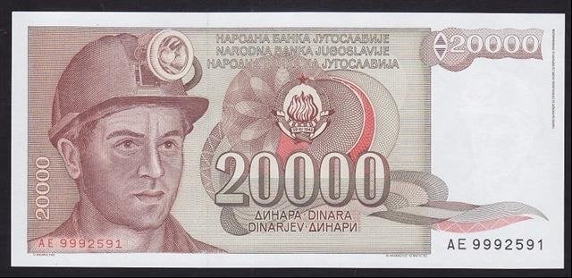 Yugoslavya 20000 Dinar 1987 ÇİL Pick 95