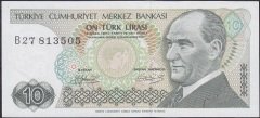 7.Emisyon 1.Tertip 10 Lira B27 813505 Çilaltı Çil Kısa Kaş