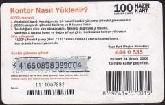 Turkcell Hazır Kart 100 Kontör 2008