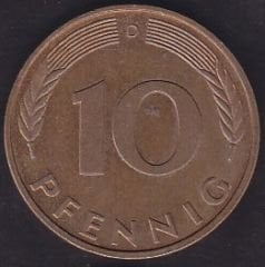 Almanya 10 Pfennig 1990 D