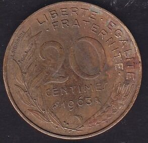 Fransa 20 Centimes 1963