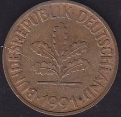 Almanya 10 Pfennig 1991 D