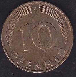 Almanya 10 Pfennig 1992 F