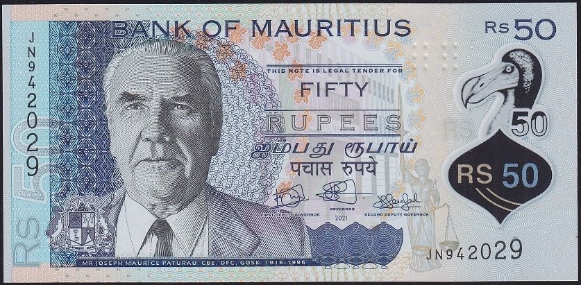 Mauritius 50 Rupee 2021 Çil Polimer