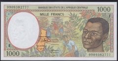 Central African States 1000 Frank 1999 Çil (F) Pick 302Ff Central Arfican Republic