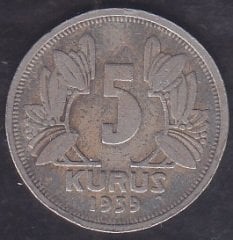 1939 Yılı 5 Kuruş