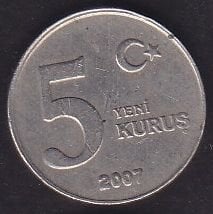 2007 Yılı 5 Kuruş