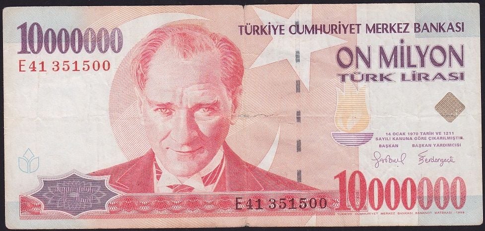 7.Emisyon 10 000 000 Lira E41 351500 Temiz