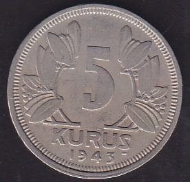 1943 Yılı 5 Kuruş