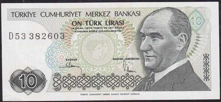 7.Emisyon 2.Tertip 10 Lira D53 382603 Çilaltı Çil