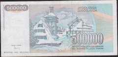 Yugoslavya 500000 Dinar 1993 Çok Temiz +