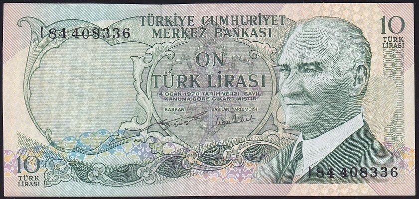 6.Emisyon 2.Tertip 10 Lira I84 408336 Çilaltı Çil