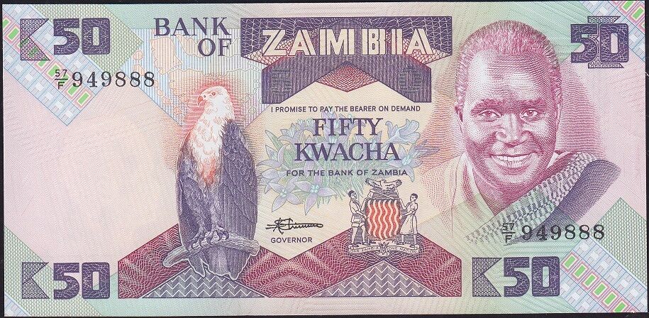 Zambia 50 Kwacha 1980 Çil Pick 28 - 888