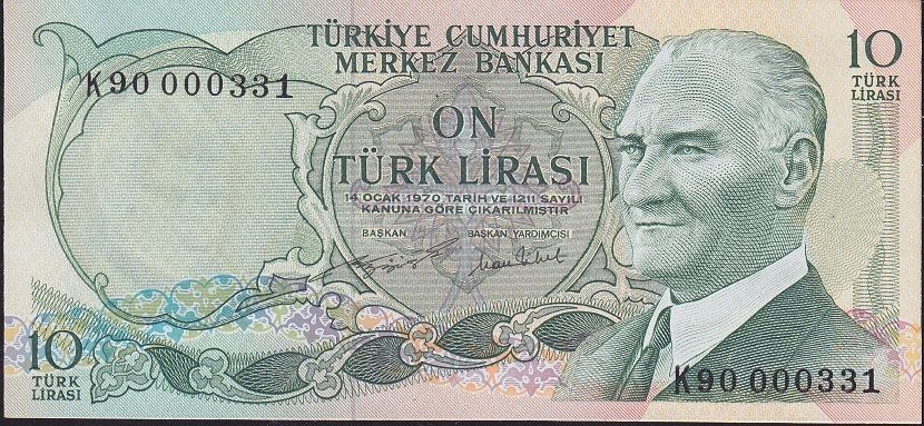 6.Emisyon 2.Tertip 10 Lira K90 000331 Çilaltı Çil