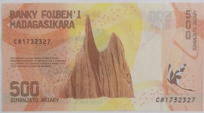 Madagaskar 500 Ariary 2017 Çil Pick 99