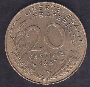 FRANSA 20 CENTİMES 1987