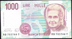 İtalya 1000 Lire 1990 Çok Temiz +