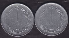 1964 Yılı 1 Lira (Ters Düz Takım)