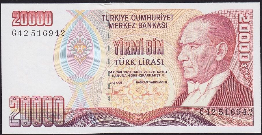 7.Emisyon 2.Tertip 20000 Lira G42 516942 Çil