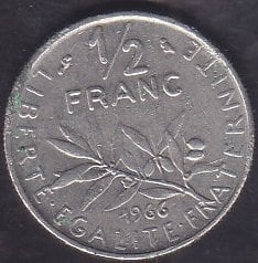 Fransa 1/2 Frank 1966