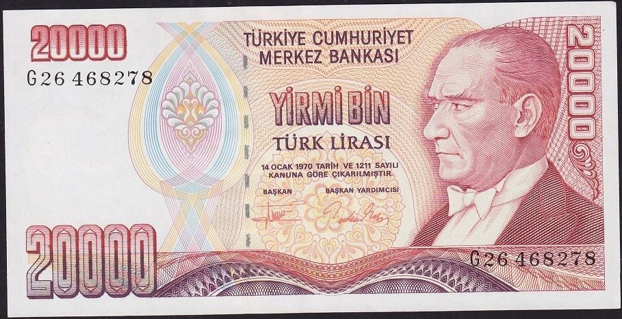 7.Emisyon 2.Tertip 20000 Lira G26 468278 Ççt Çilaltı