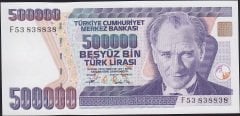 7.Emisyon 3.Tertip 500000 Lira F53 838838 Çil Blok Radar